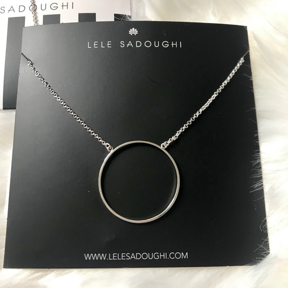 Lele Sadoughi Silver Circle Necklace - Picture 2 of 4